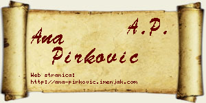 Ana Pirković vizit kartica